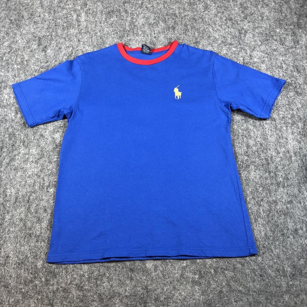 Polo Ralph Lauren T Shirt‎ Boys L Blue Pony Logo Crewneck Cotton Tee